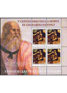 Vaticano foglietto V centenario morte di Leonardo Da Vinci nuovo